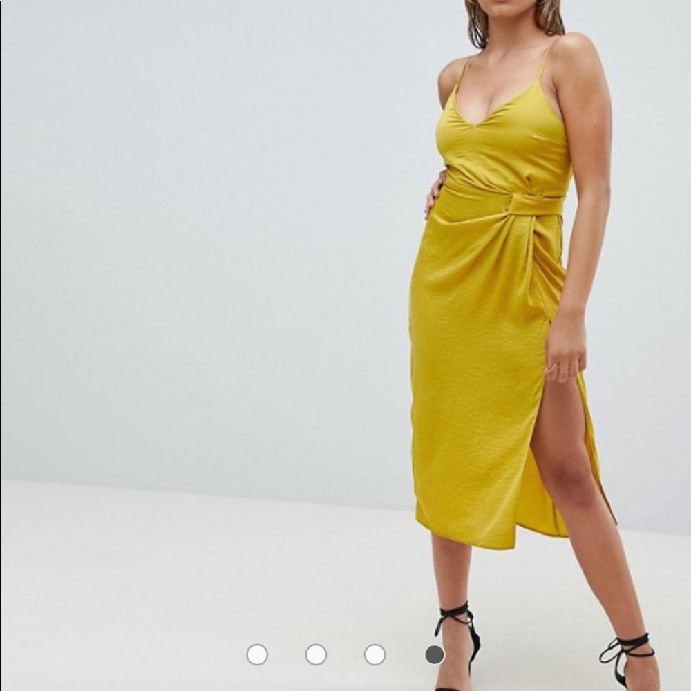 Hammered satin midi dress